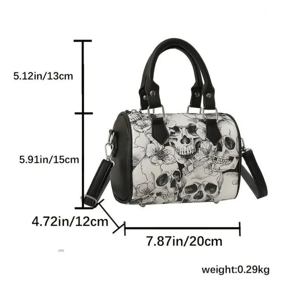 Skull Flower Pattern Handbag  black, and white NWT​ - Picture 2 of 3